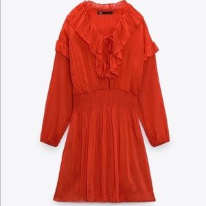 Zara short red ruffled dress!!